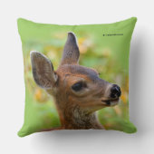 ニグレポートレートの笑顔の鹿の子鹿 クッション (裏面)