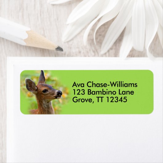 ニグレポートレートの笑顔の鹿の子鹿 ラベル (インサイチュ)