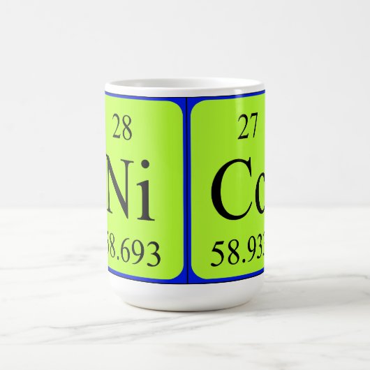 ニコの周期表の名前のマグ コーヒーマグカップ (中央)