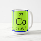 ニコの周期表の名前のマグ コーヒーマグカップ (正面右)