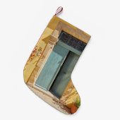ニコシア・キプロスの古い本格的な緑の扉 スモールクリスマスストッキング (正面 (吊り時))