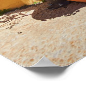 ニコシア・キプロスの古い本格的な緑の扉 ポスター (角)