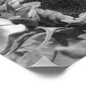 ニコニコひまわりフローラ白黒プリント ポスター (角)