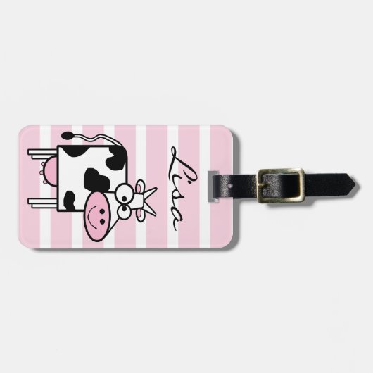 ニコニコガーリーアニマルプリントモノグラムの ラゲッジタグ (正面横)