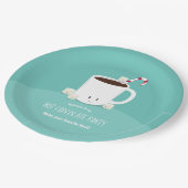 ニコニコティール（緑がかった色）クリスマス ペーパープレート (アングル)