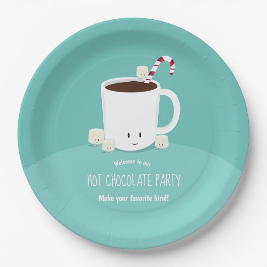 ニコニコティール（緑がかった色）クリスマス ペーパープレート (正面)