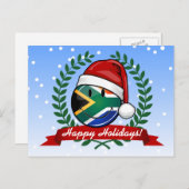 ニコニコ南アフリカ国旗のクリスマススタイル シーズンポストカード (正面/裏面)
