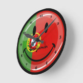 ニコニコ国旗 ラウンド壁時計 (傾斜)
