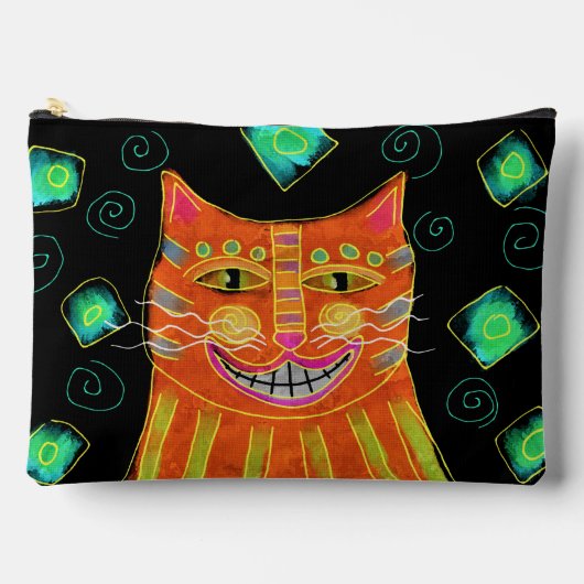 ニコニコ猫抽象芸術 アクセサリーポーチ (正面)
