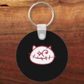 ニコニコ猫猫好きママパパザキャットレディ キーホルダー (正面)