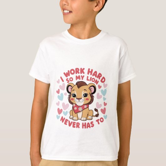 ニコニコ獅子 – かわいい幸せベビー獅子Tシャツ Tシャツ (正面)
