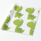 ニコニコ緑ディノ ラッピングペーパー (アンロールド)