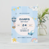 ニコニリングクラウドレインボー誕生日招待状 招待状 (スタンド正面)