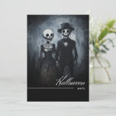 ニコニリンググールカップルブラック&ホワイトハローウィンパーティ 招待状 (スタンド正面)