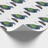 ニコバルハトの鳥の漫画イラストレーション ラッピングペーパー (角)