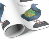 ニコバルハトの鳥の漫画イラストレーション ラッピングペーパー (ロールコーナー)