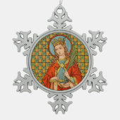 ニコメディアのセント・バーバラ(JP 01) スノーフレークピューターオーナメント (正面)