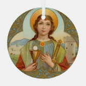 ニコメディアの聖バルバラ （ＢＫ ００１） ガラスオーナメント (裏面)