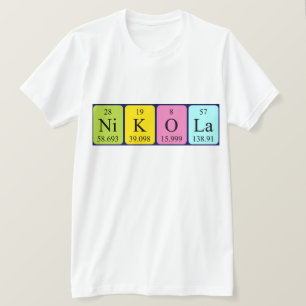 ニコラの周期表名のシャツ Tシャツ