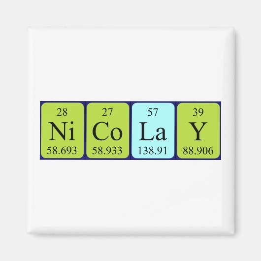 ニコライ周期表名磁石 マグネット (正面)
