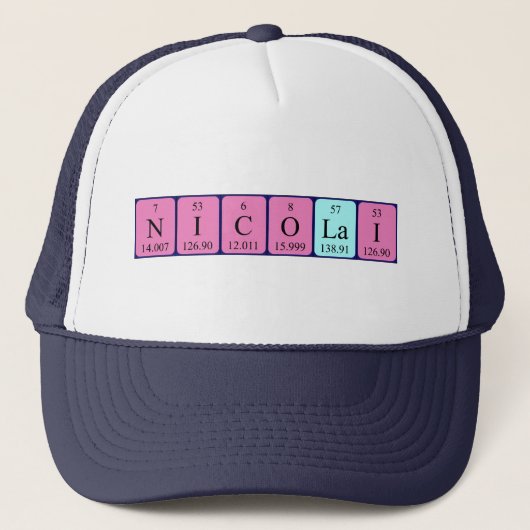 ニコライ周期表名hat キャップ (正面)
