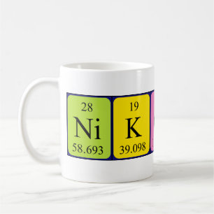 ニコラスの周期表名mug コーヒーマグカップ