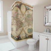 ニコラスヴィシュエの旧世界の地図 シャワーカーテン (インサイチュ)