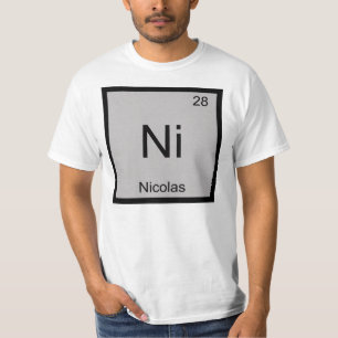 ニコラス名化学要素周期表 Tシャツ
