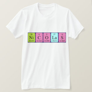 ニコラス定期表名シャツ Tシャツ