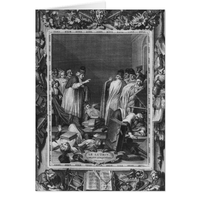 ニコラス著「Le Lutrin」からのイラストレーション (正面)