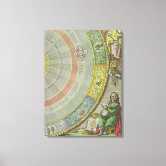 ニコラス・コペルニクス(1473-1543)地図からの詳細 キャンバスプリント (正面)