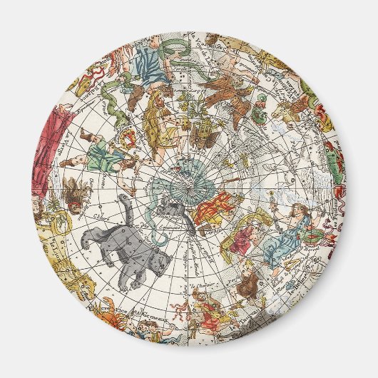 ニコラス・ド・フェルによるヴィンテージ天球図星地図 マグネット (正面)