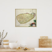 ニコラス・ヴィシュエによるセイロンの地図 ポスター (キッチン)