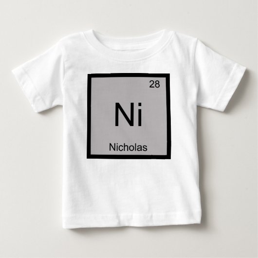 ニコラス 名前 化学 元素 周期表 ベビーTシャツ (正面)