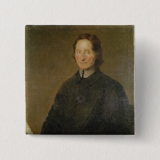 ニコラスde Malebrancheのポートレート 缶バッジ (正面)