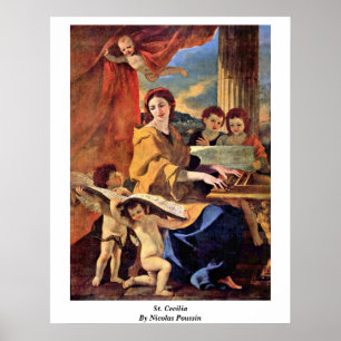 ニコラスPoussin著St Cecilia ポスター
