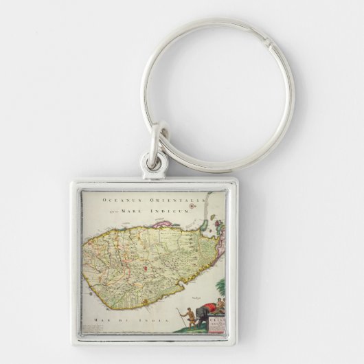 ニコラスVisscherに従うセイロン島の地図 キーホルダー (正面)