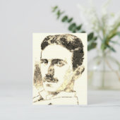 ニコラテスラスケッチインセピア ポストカード (スタンド正面)