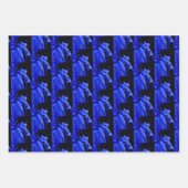 ニコラテスラデジタルアートブルーの濃淡 ラッピングペーパーシート (正面)