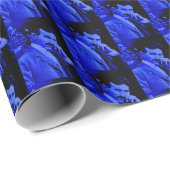 ニコラテスラデジタルアートブルーの濃淡 ラッピングペーパー (ロールコーナー)