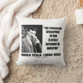 ニコラテスラ漸進的な人間引用文 クッション (ブランケット)