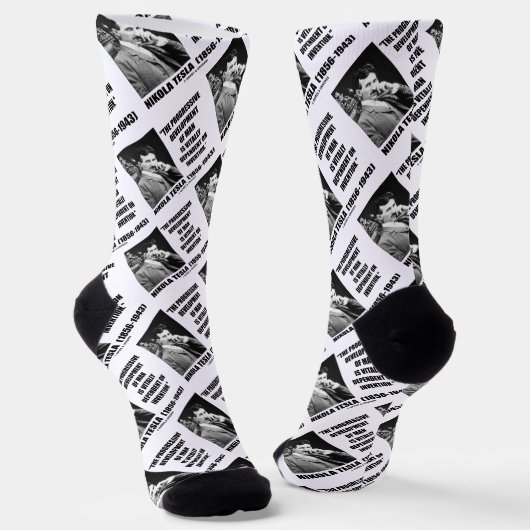 ニコラテスラ漸進的な人間引用文 ソックス (傾斜あり)