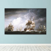 ニコラポコックによる海の東インドの艦隊 キャンバスプリント (インサイチュ (ウッドフロア))