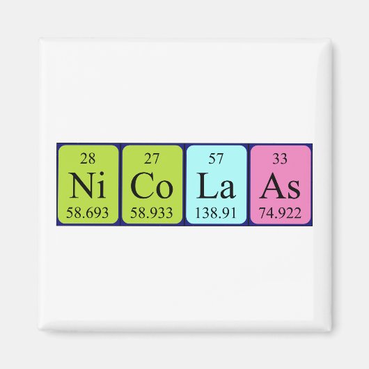 ニコラ周期表名磁石 マグネット (正面)