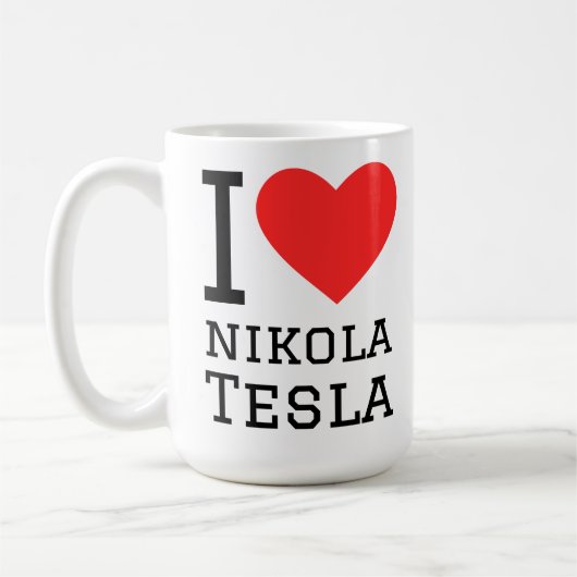 ニコラ・テスラが好き コーヒーマグカップ (左)