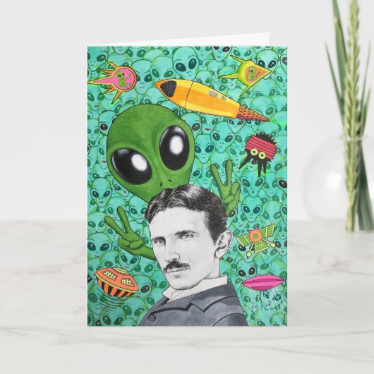 ニコラ·テスラとエイリアン  カード (正面)