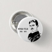 ニコラ・テスラの天才発明家のバッジ 缶バッジ (正面&裏面)