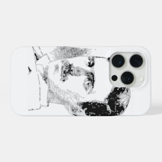 ニコラ・テスラの顔 iPhoneケース (裏面横)