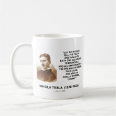 ニコラ・テスラは未来が真実の引用文を告げるようにしました コーヒーマグカップ (左)