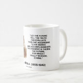 ニコラ・テスラは未来が真実の引用文を告げるようにしました コーヒーマグカップ (正面右)